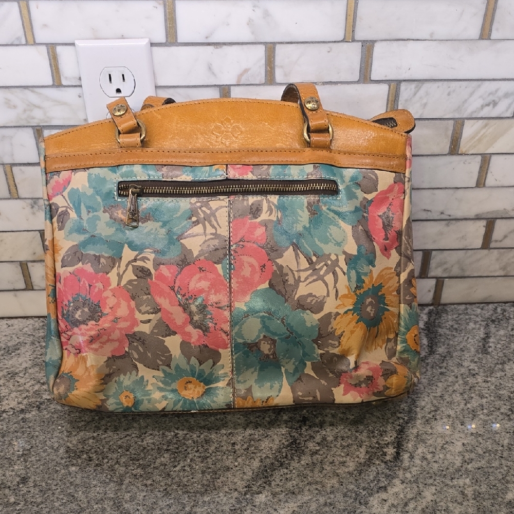 Patricia Nash First Bloom Large Floral Leather Shoulder Bag